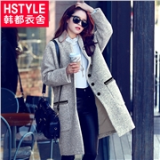 韩都衣舍2016韩版女装冬季新款时尚宽松毛呢外套EQ6152.婋
